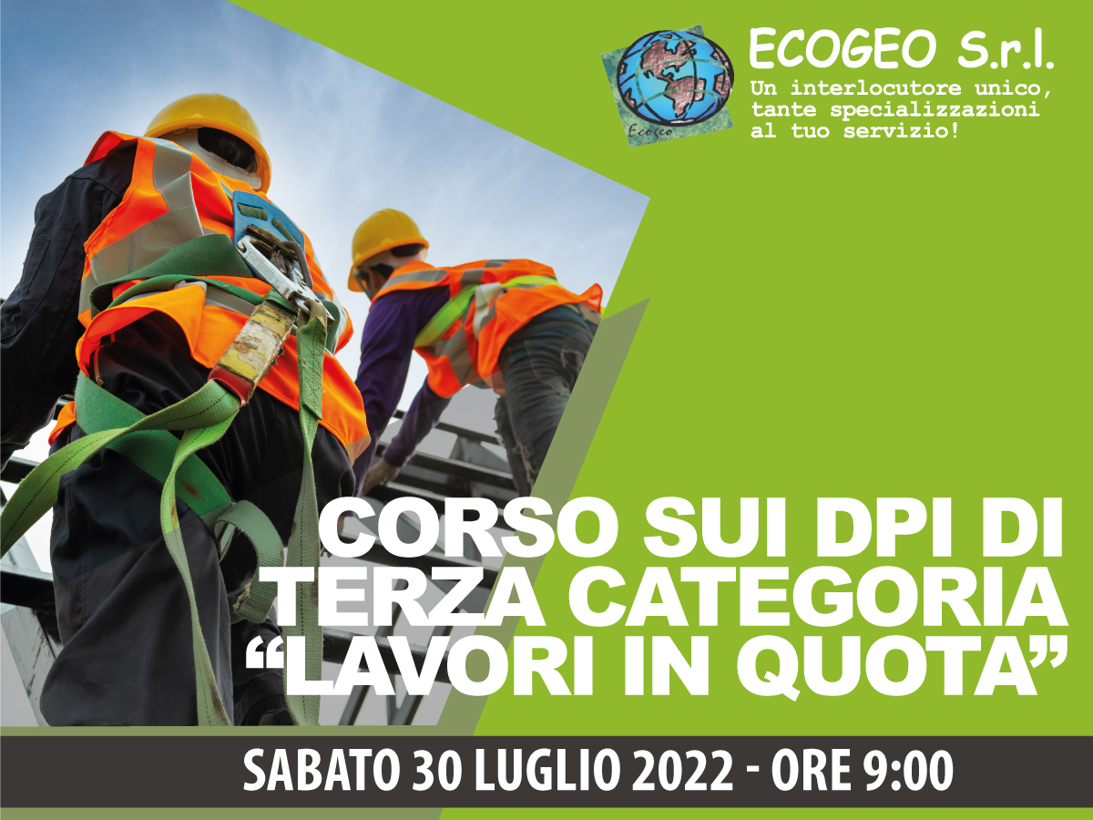 Corso sui DPI di Terza Categoria "Lavori in quota"