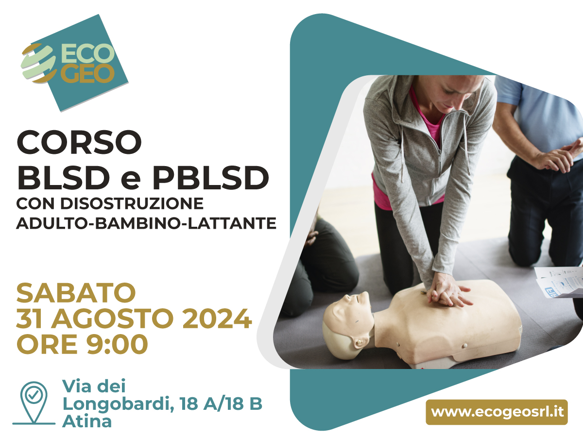 Corso BLSD e PBLSD - sabato 31 agosto 2024 ore 9:00